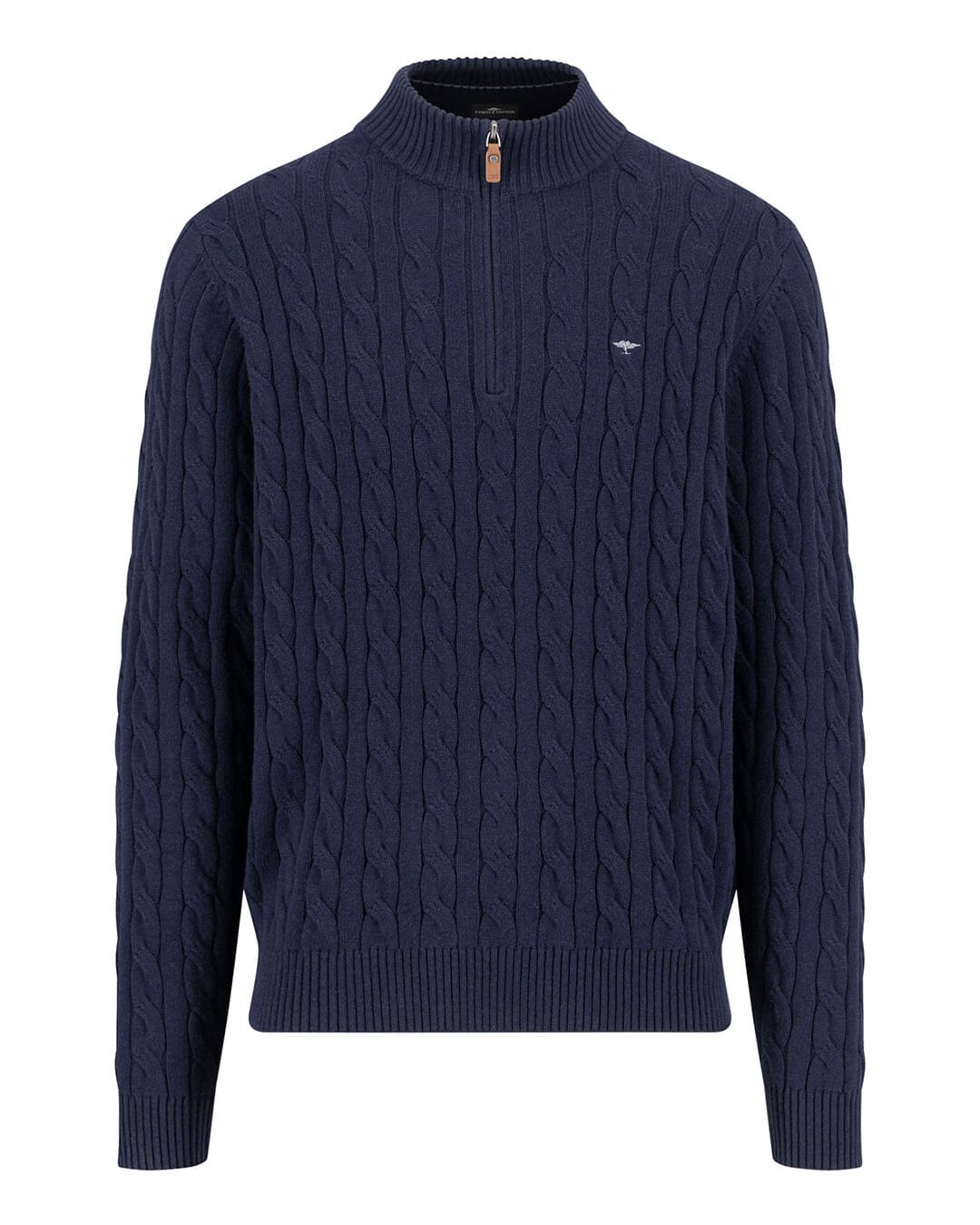 Fynch-Hatton Jumpers ZIP TROYER CABLE SUPERSOFT NAVY F690