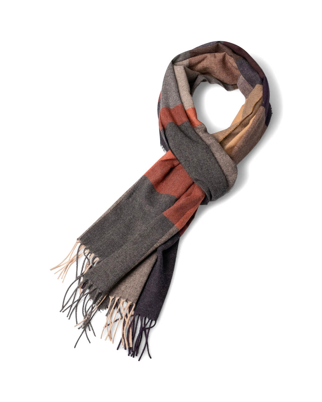 Fynch-Hatton Scarves ONE SOFT CHECK SCARF BROWN F861