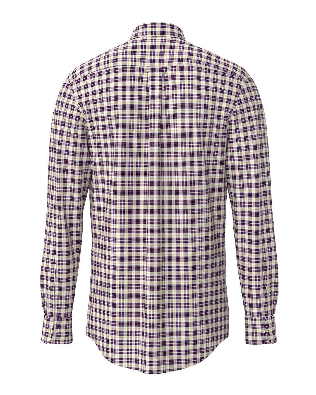 Fynch-Hatton Shirts CLASSIC POPLIN CHECK BD LS BURGUNDY F368