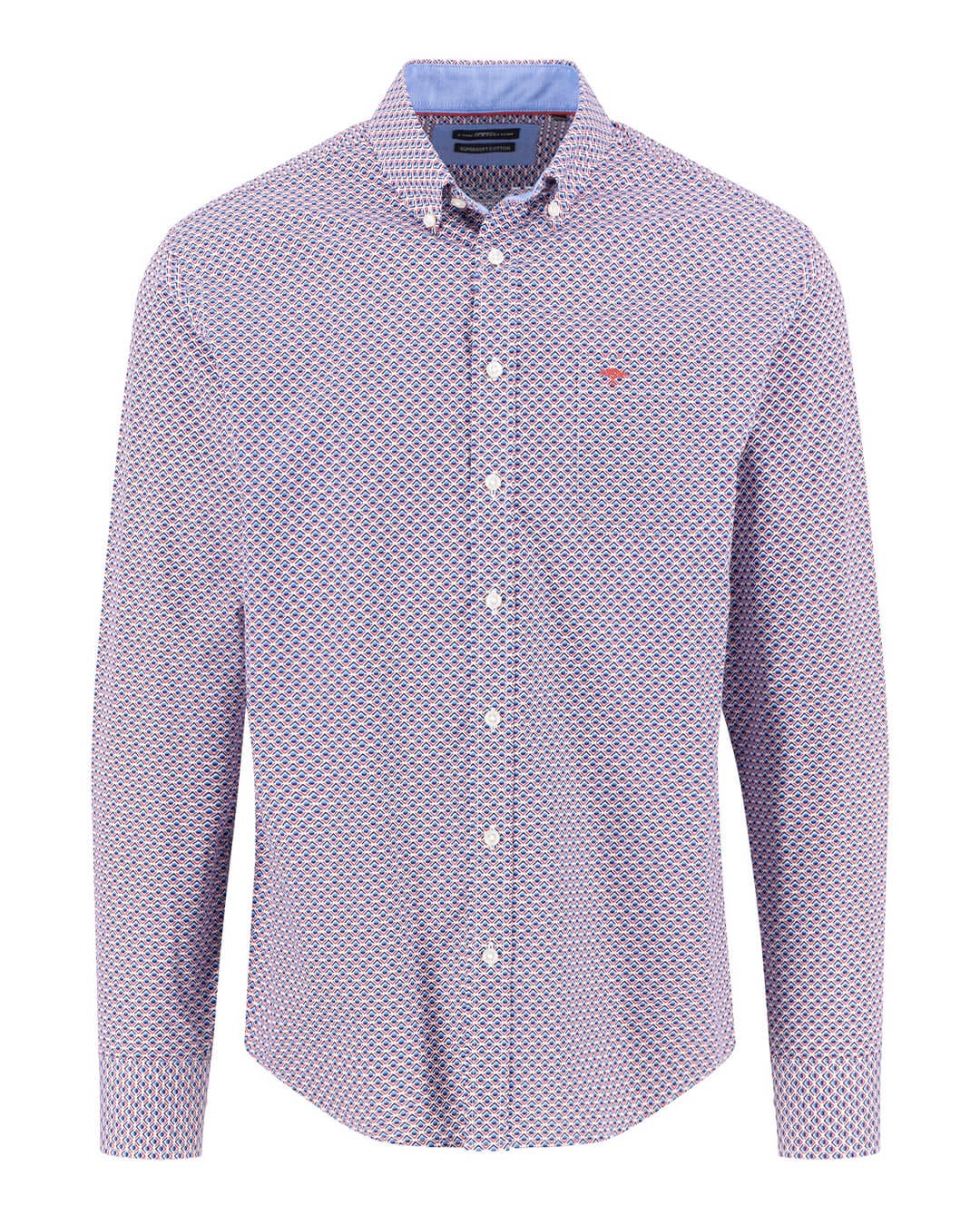 Fynch-Hatton Shirts COMBI PRINT BD LS RASPBERRY F415