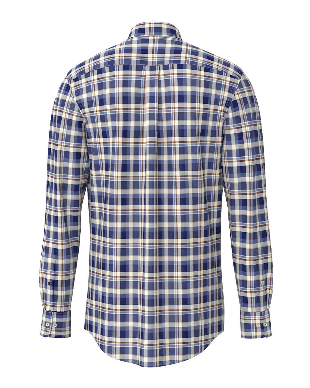 Fynch-Hatton Shirts Fynch-Hatton Blue Colorful Washed Oxford Bd Ls Shirt