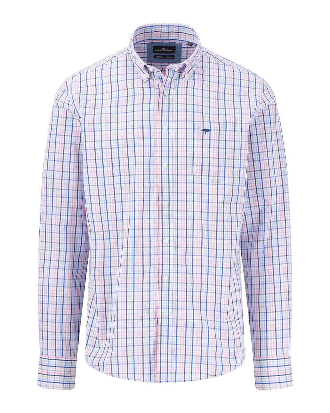 Fynch-Hatton Shirts Fynch-Hatton Combi Check Pink Shirt