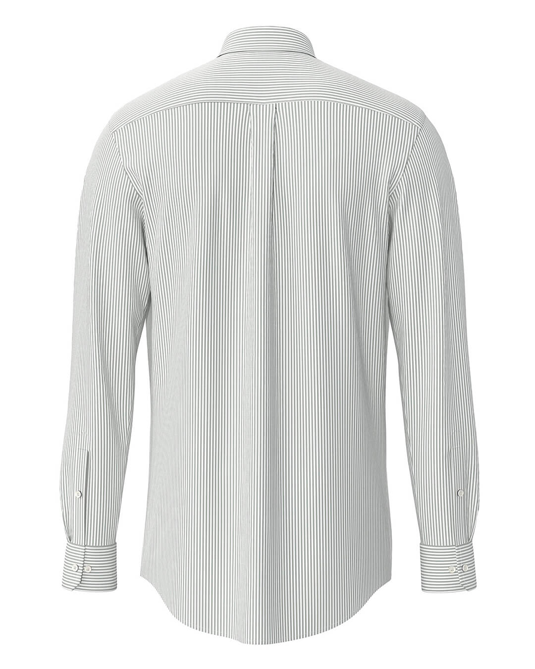 Fynch-Hatton Shirts Fynch-Hatton Green Essential Oxford Stripe Bd Ls Shirt