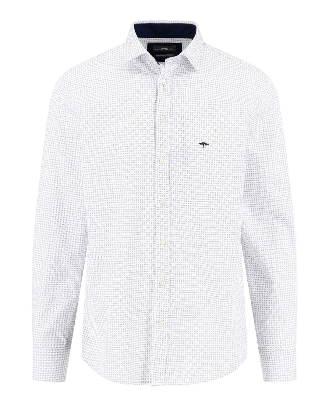 Fynch-Hatton Shirts Fynch-Hatton Navy Essential Print Kent Ls Shirt