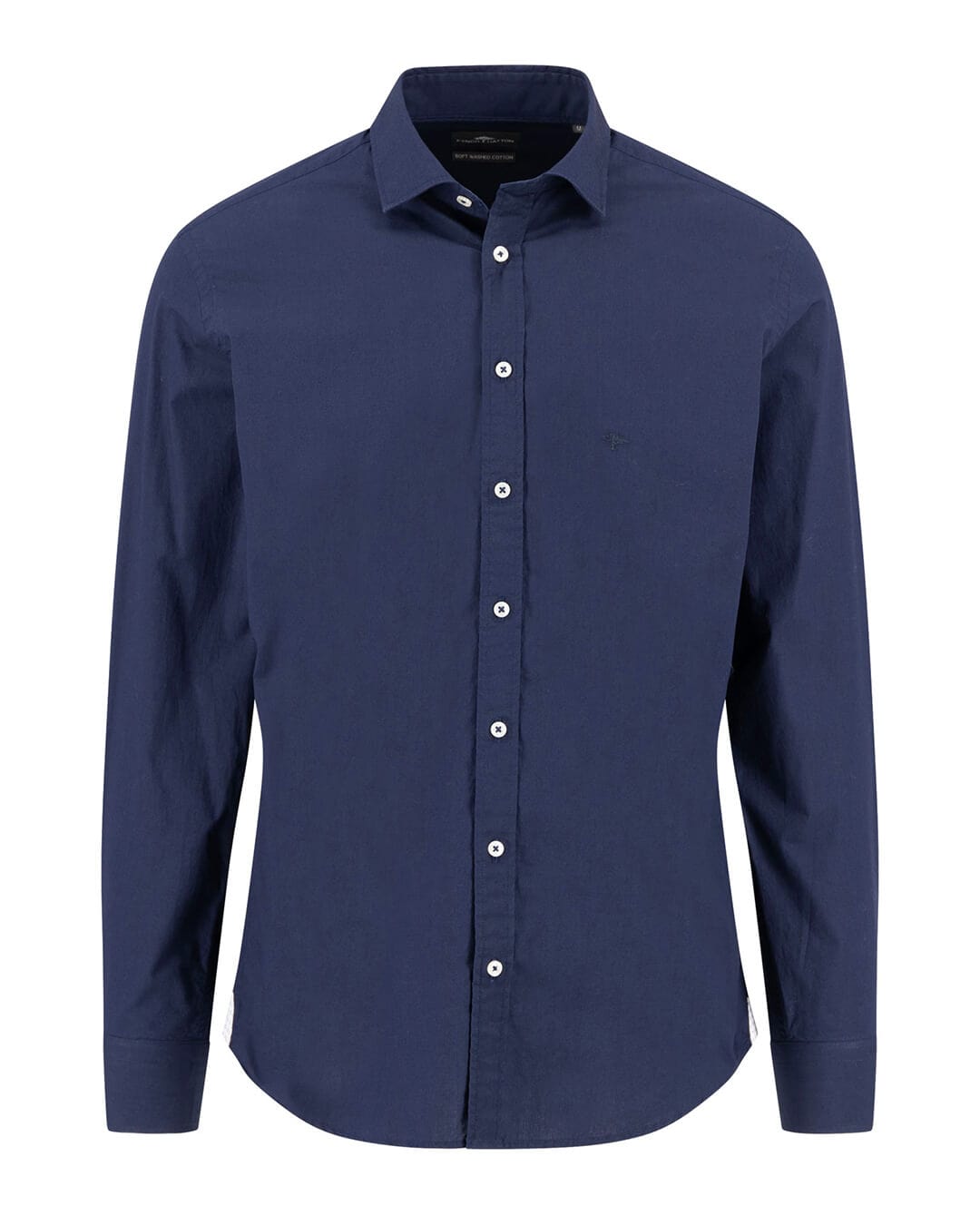 Fynch-Hatton Shirts Fynch-Hatton Navy Essential Solid Poplin Kent Ls Shirt