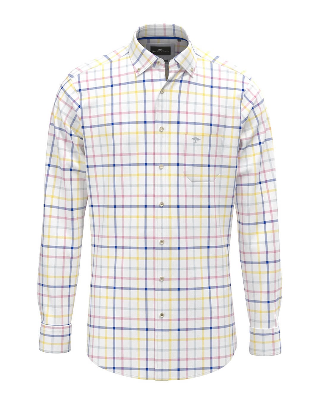 Fynch-Hatton Shirts Fynch-Hatton Oxford Checked Yellow Shirt