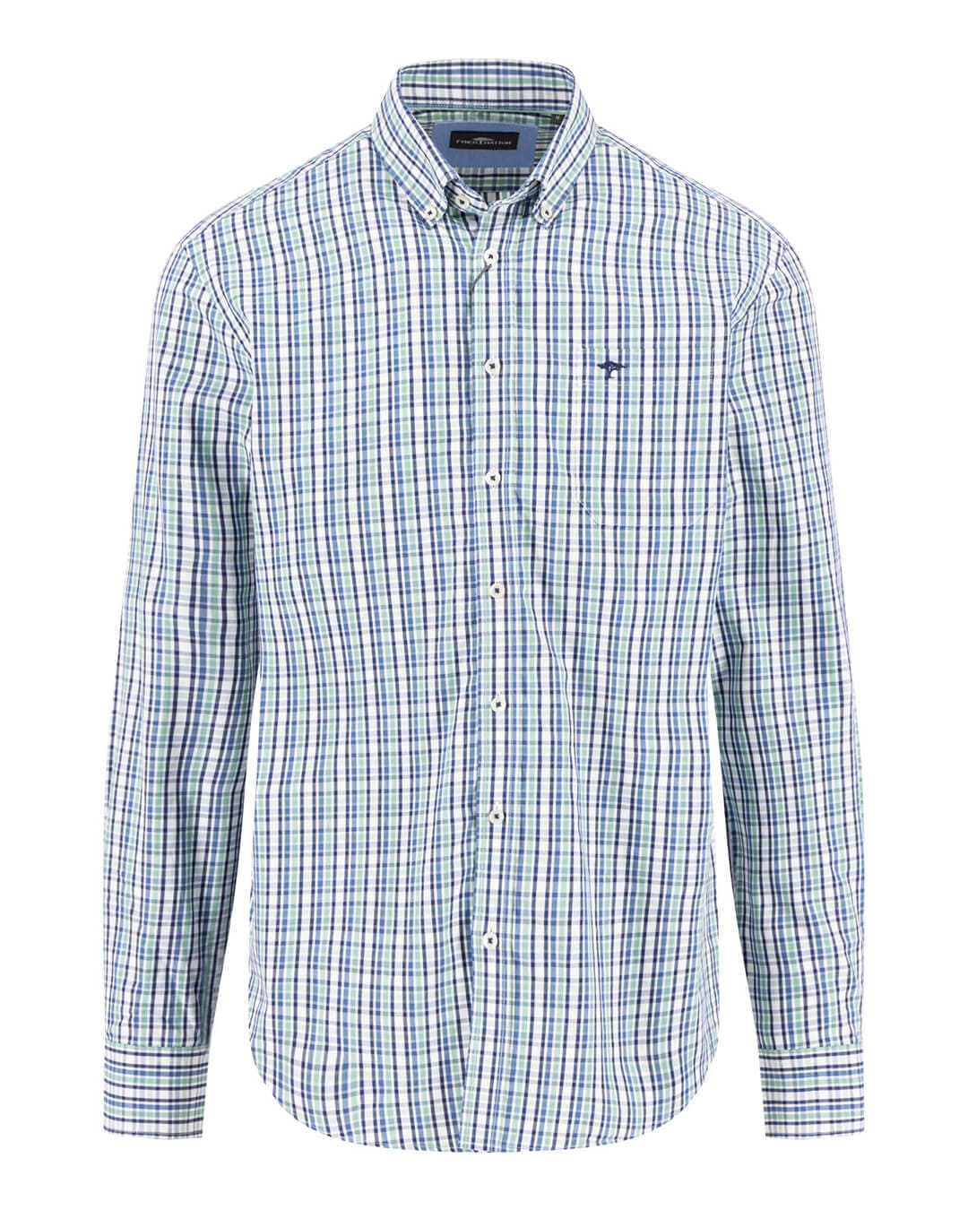 Fynch-Hatton Shirts SEASONAL COMBI CHECK BD LS GREEN F734