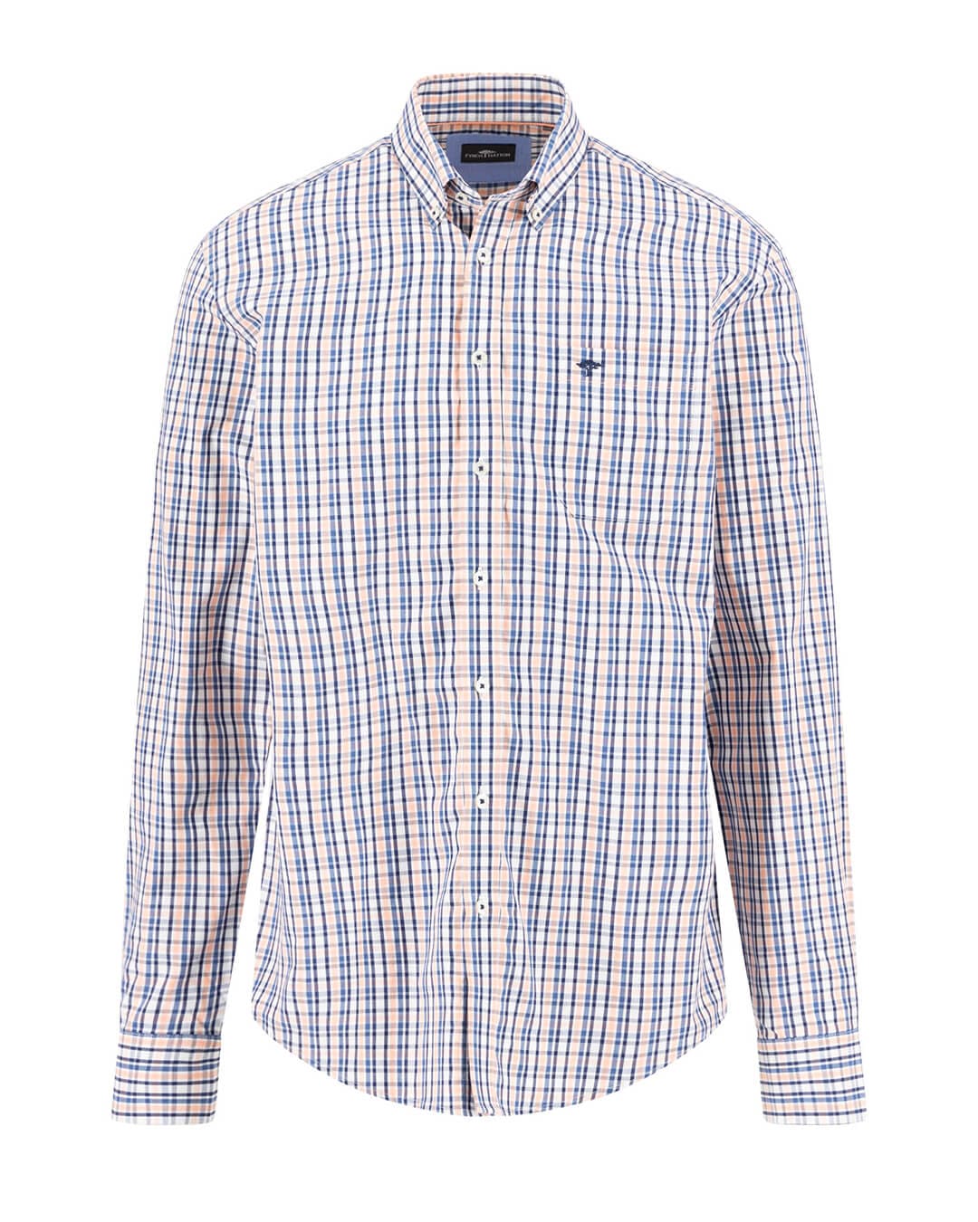 Fynch-Hatton Shirts SEASONAL COMBI CHECK BD LS ORANGE F209