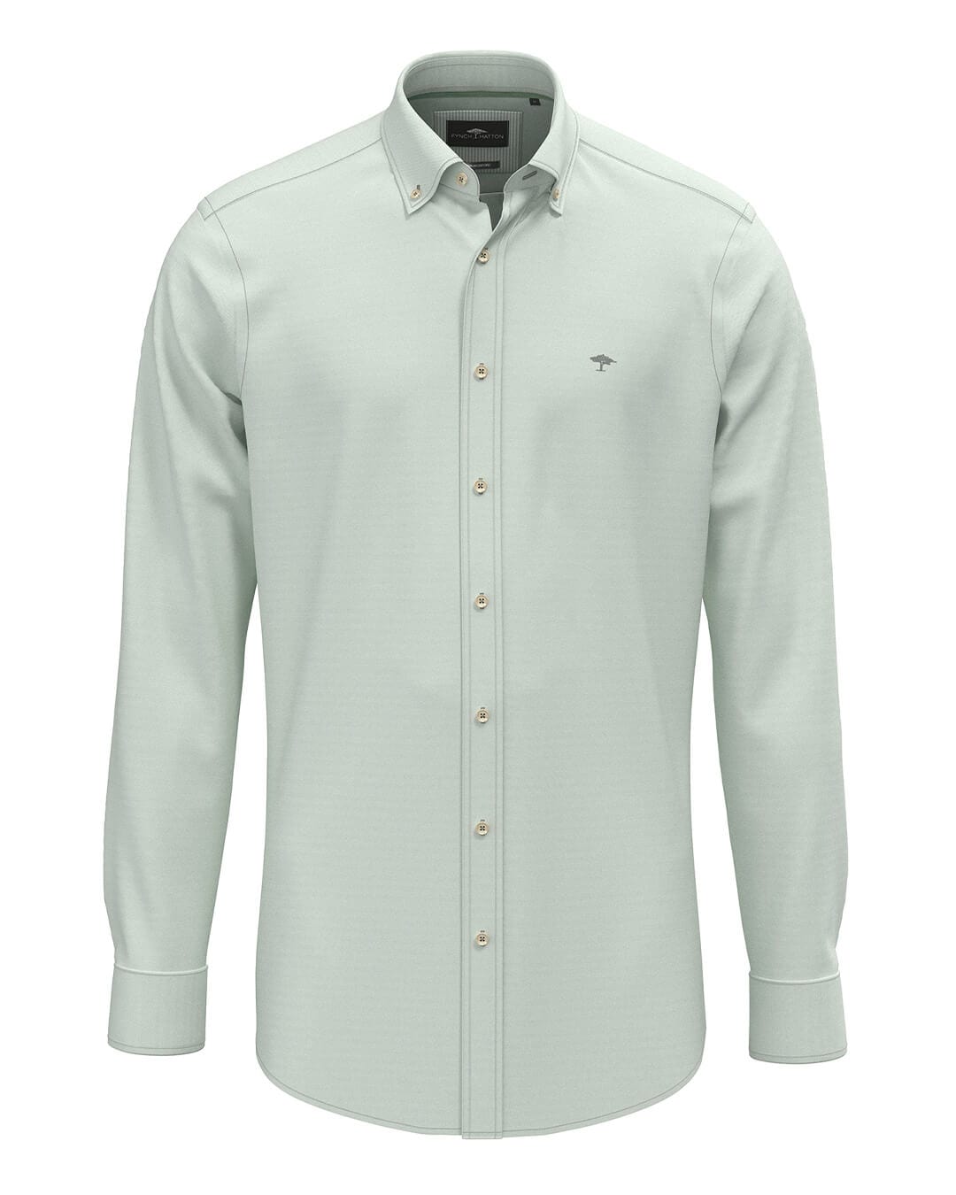 Fynch-Hatton Shirts WASHED OXFORD SOLID KENT LS GREEN F734