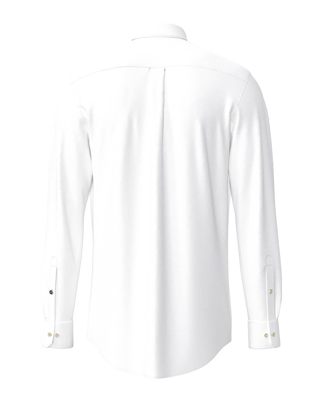 Fynch-Hatton Shirts WASHED OXFORD SOLID KENT LS WHITE F802