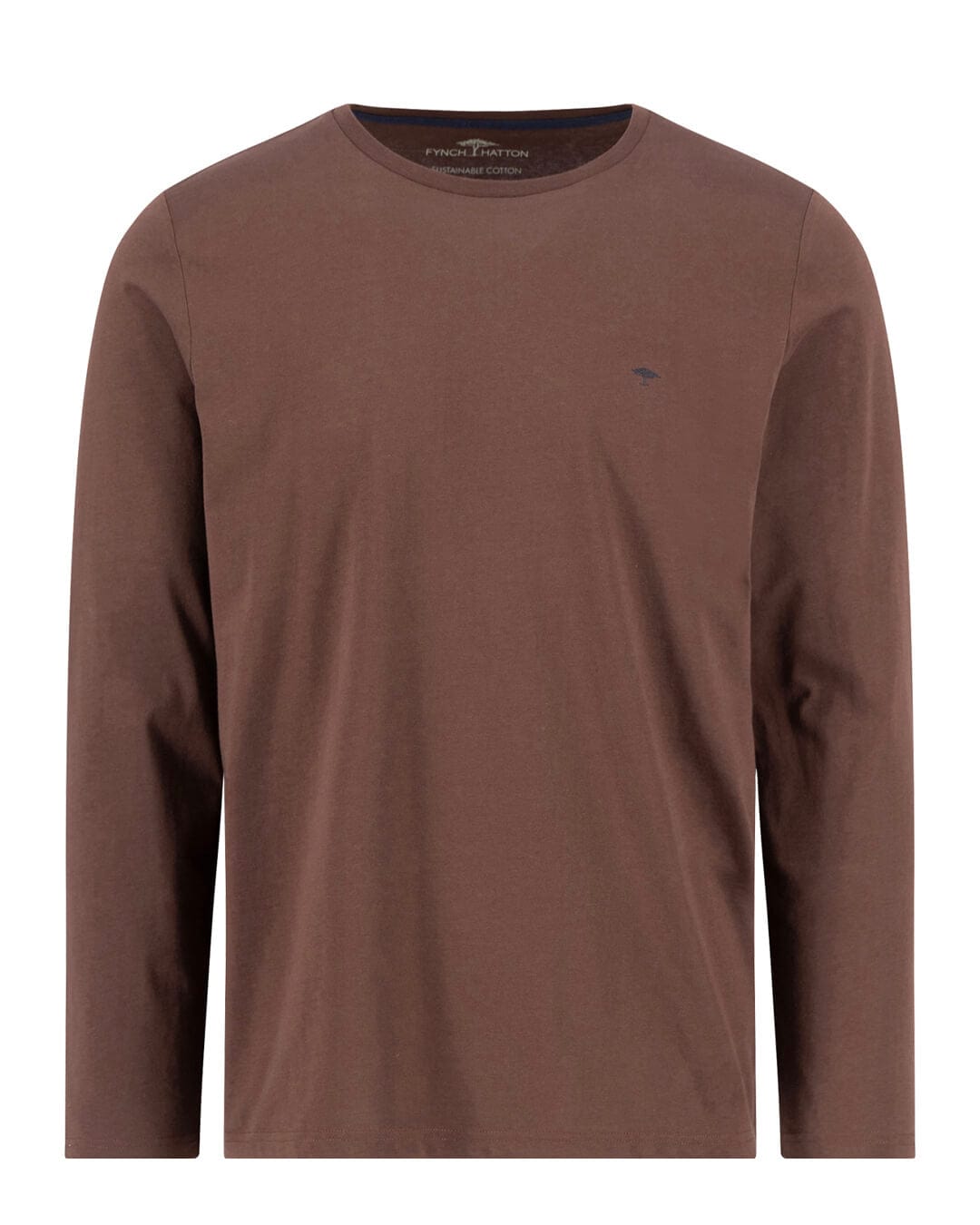 Fynch-Hatton T-Shirts Fynch-Hatton Brown Basic Ls T-Shirt