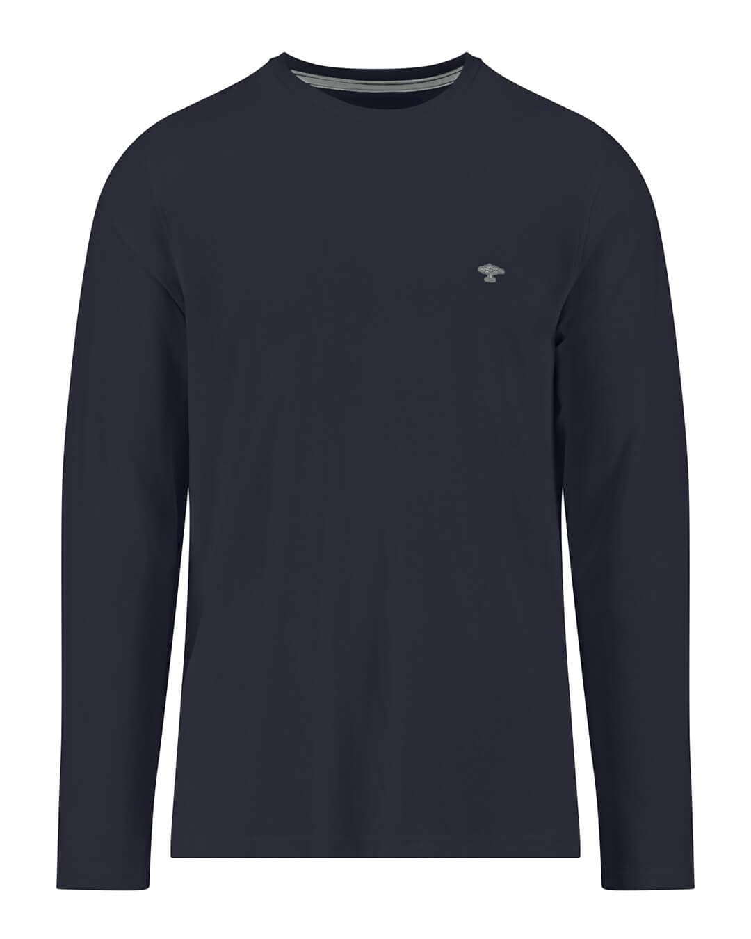 Fynch-Hatton T-Shirts Fynch-Hatton Navy Ls Premium Cotton T-Shirt