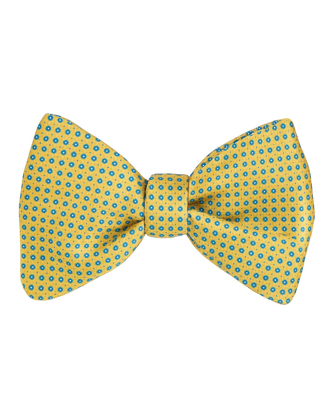 Gagliardi Bow Ties One Size Gagliardi Yellow Bow Tie Italian Silk Printed Flower