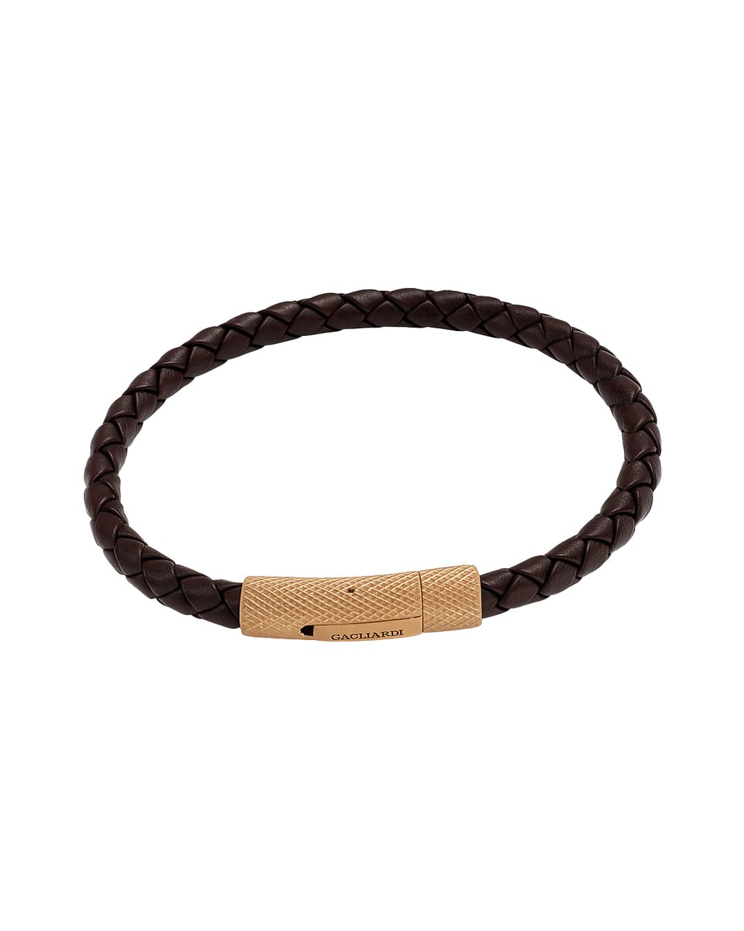 Gagliardi Bracelets Gagliardi Brown Bracelet Leather Single Strand Textured Clasp