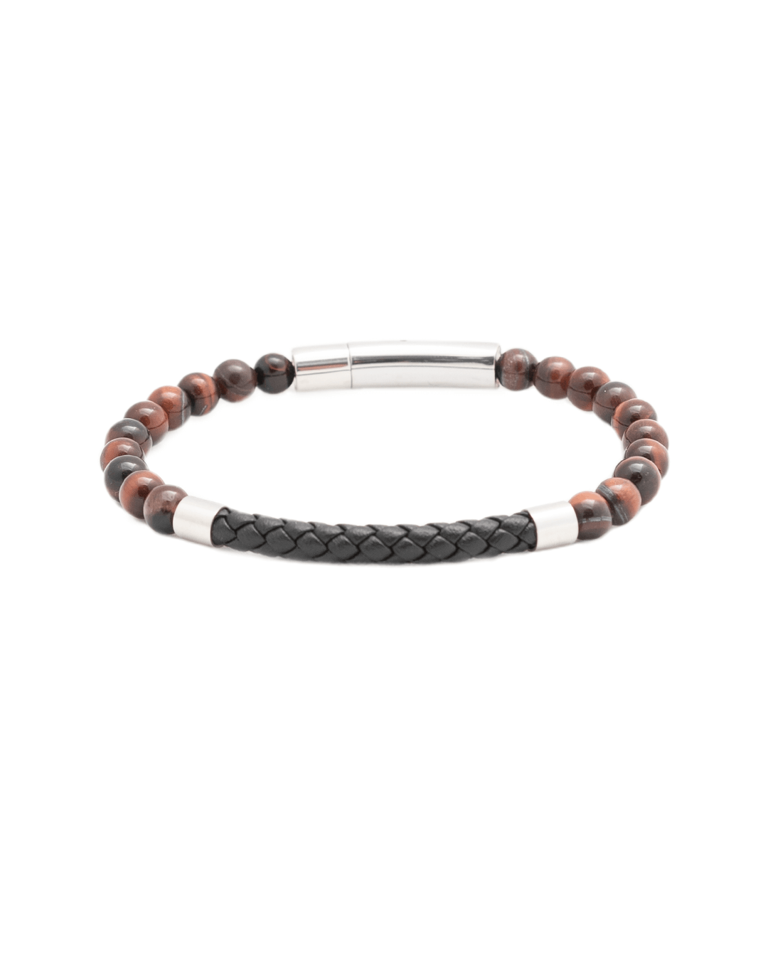 Gagliardi Bracelets Gagliardi Brown Leather & Gemstone Bead Bracelet