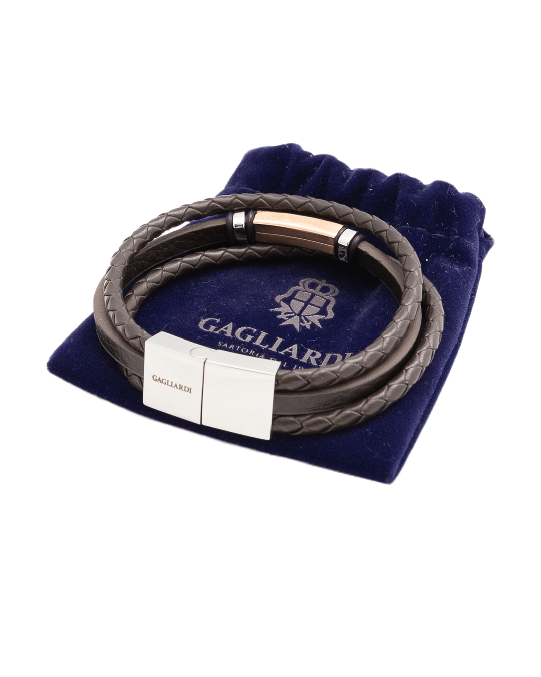 Gagliardi Bracelets Gagliardi Brown Multi Strand Leather Bracelet