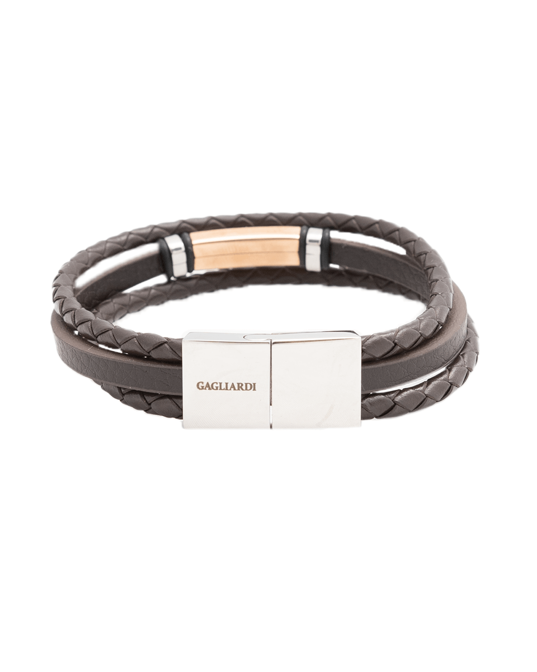 Gagliardi Bracelets Gagliardi Brown Multi Strand Leather Bracelet