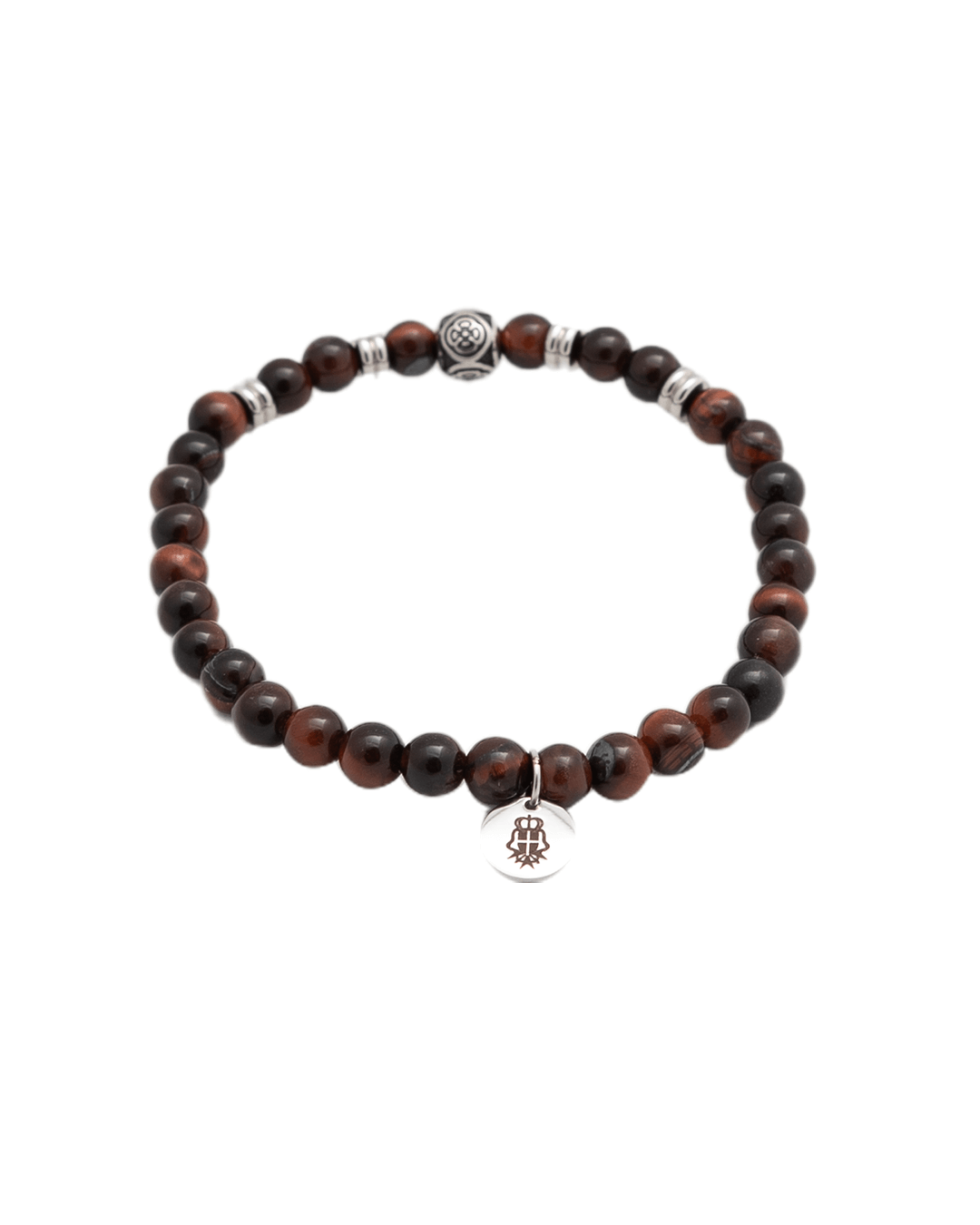 Gagliardi Bracelets Gagliardi Brown Stainless Steel & Gemstone Bead Bracelet