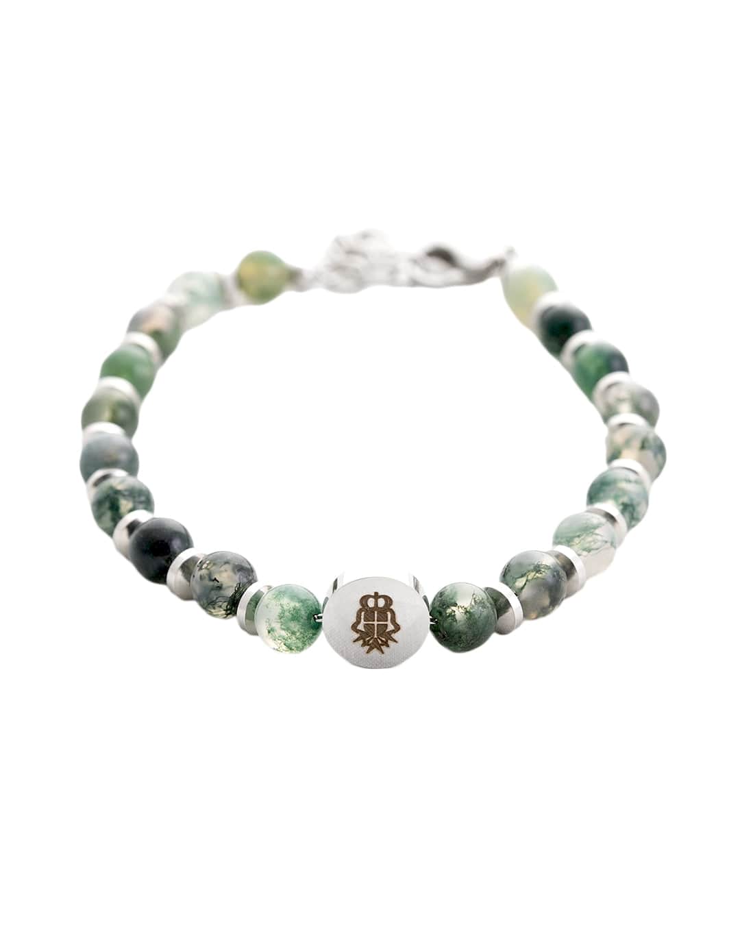 Gagliardi Bracelets Gagliardi Green Gemstone and Stainless Steel Bracelet