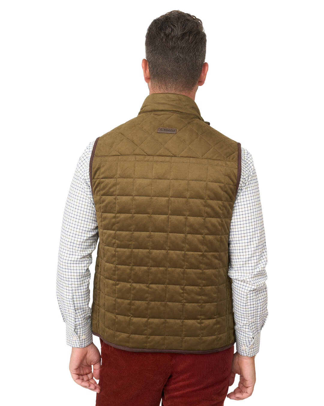 Gagliardi Gilets Gagliardi Olive Green Faux Suede Gilet