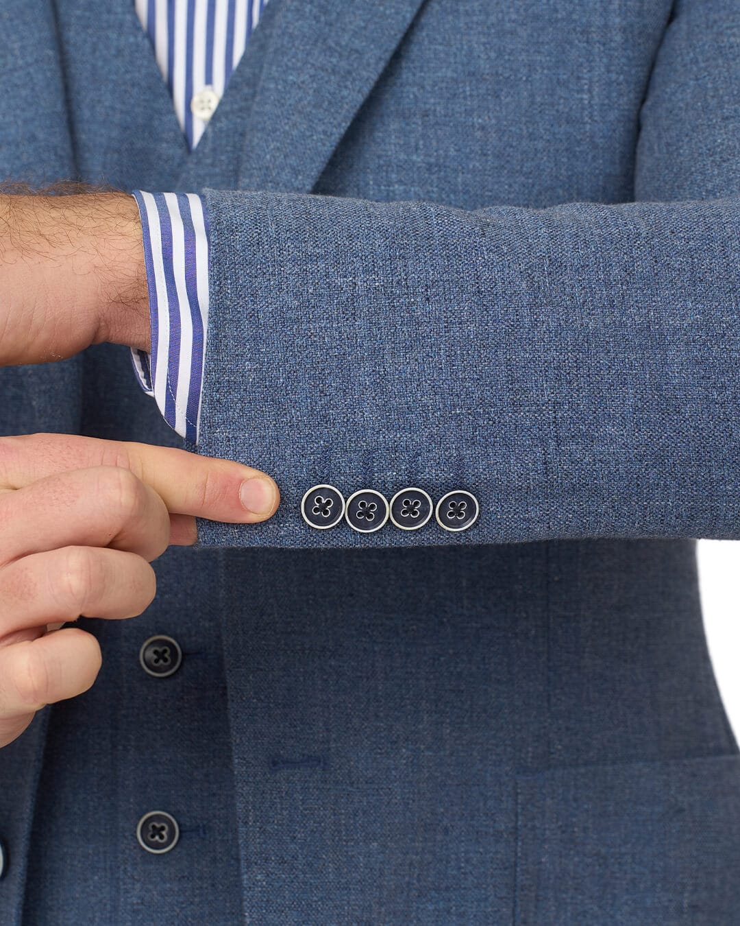 Gagliardi Jackets Gagliardi Blue Jacket Basketweave Cotton Blend