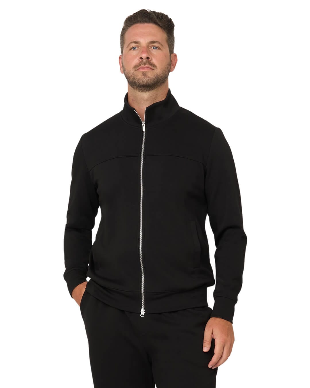 Gagliardi Jumpers Gagliardi Black Sweatshirt Full Zip Interlock