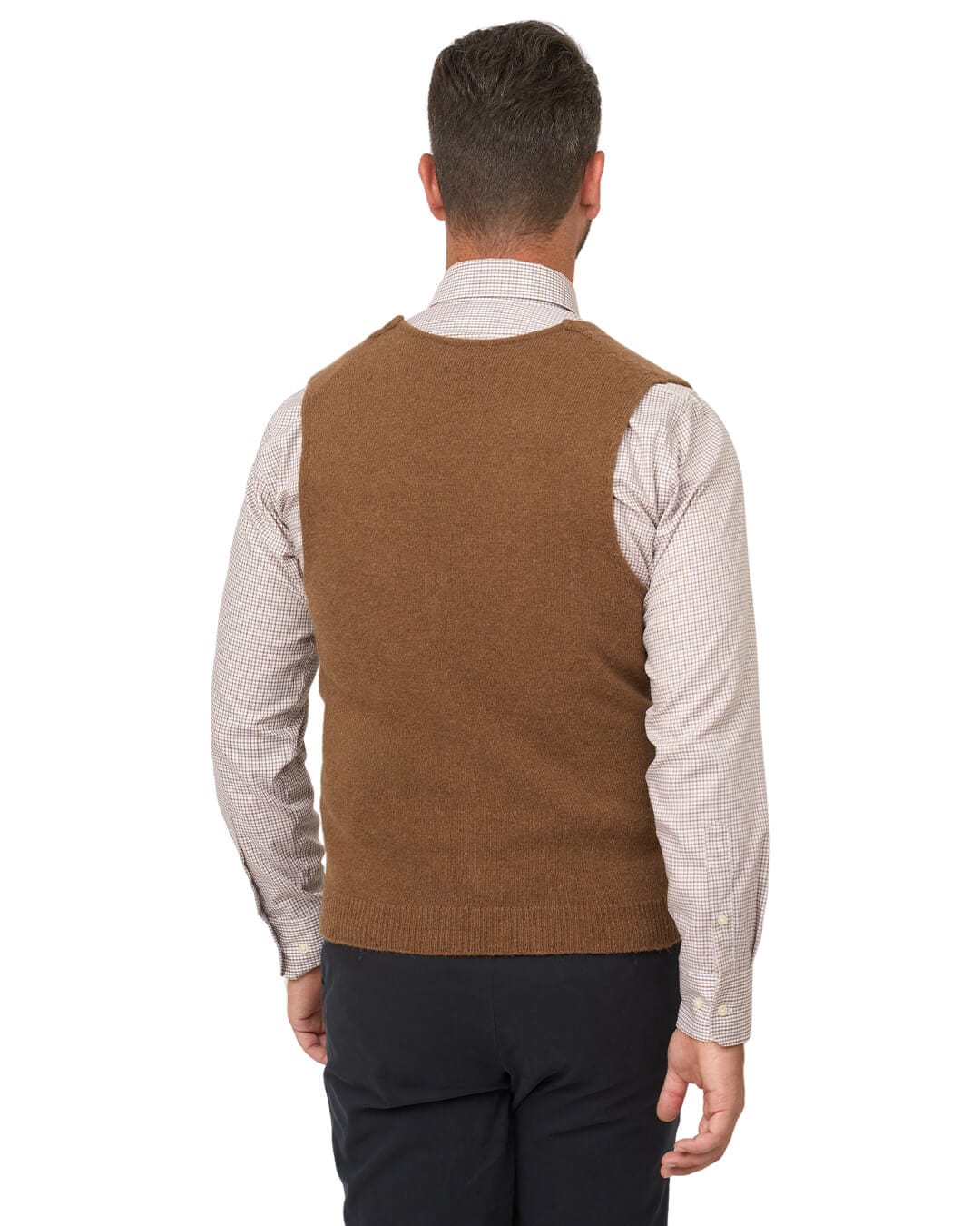 Gagliardi Jumpers Gagliardi Camel Lambswool Knitted Waistcoat
