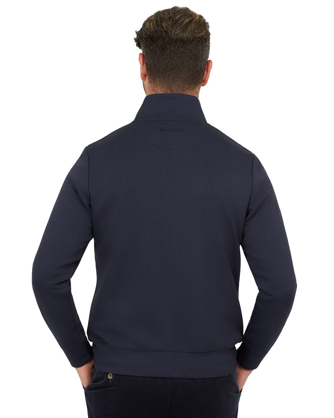 Gagliardi Jumpers Gagliardi Navy Cardigan Zip Hybrid Wadded & Interlock