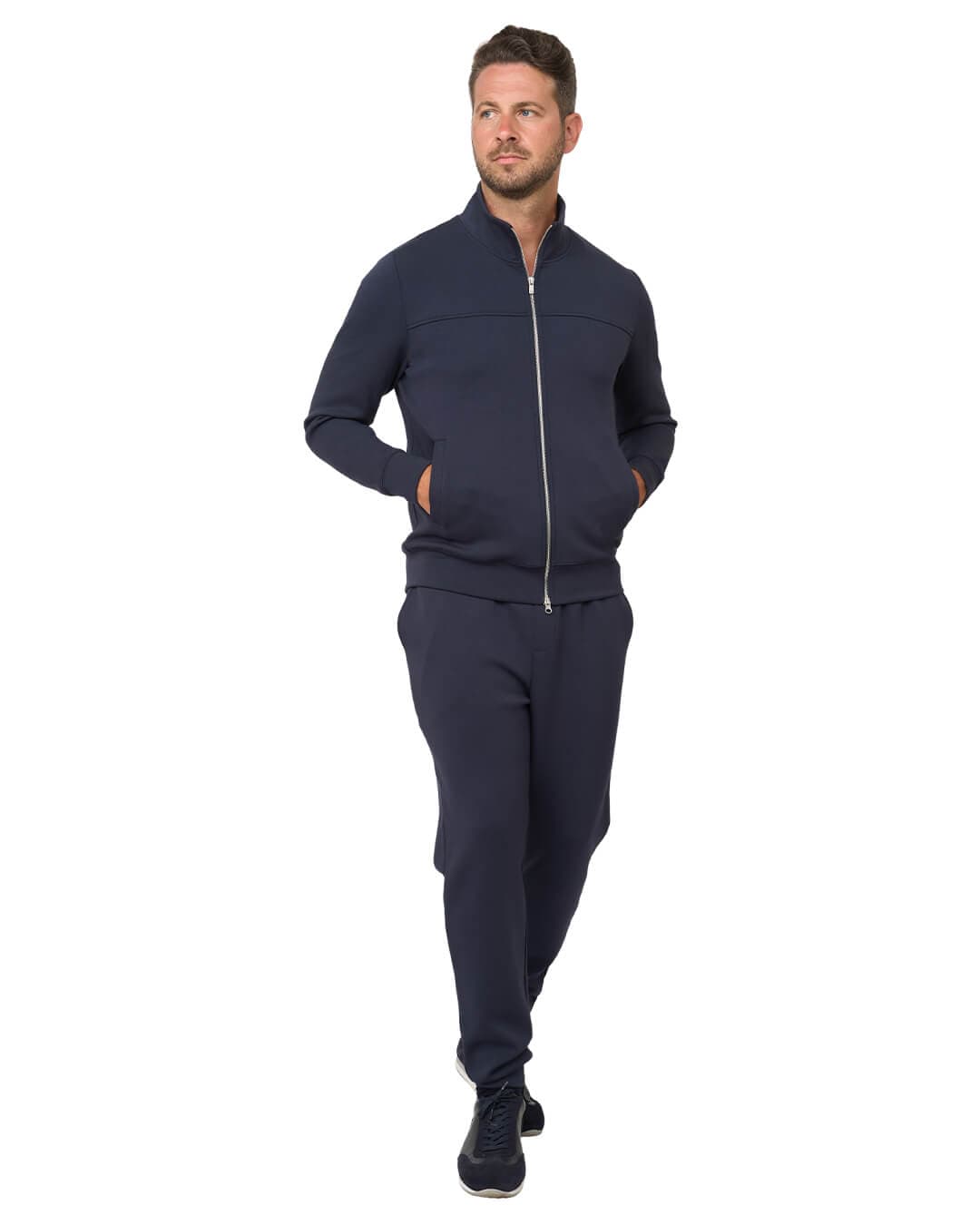 Gagliardi Jumpers Gagliardi Navy Sweatshirt Full Zip Interlock
