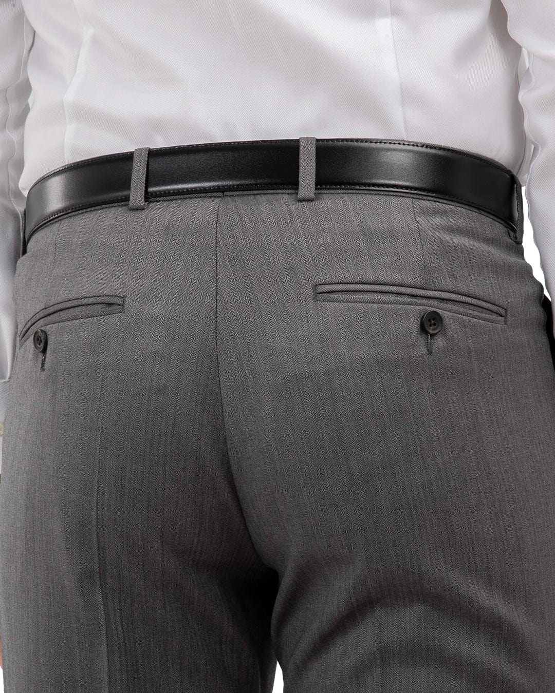 Lanificio F.lli Cerruti Grey Herringbone Suit Trousers