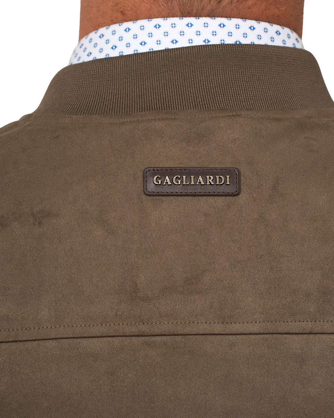 Gagliardi Outerwear Gagliardi Taupe Faux Suede Bomber Jacket