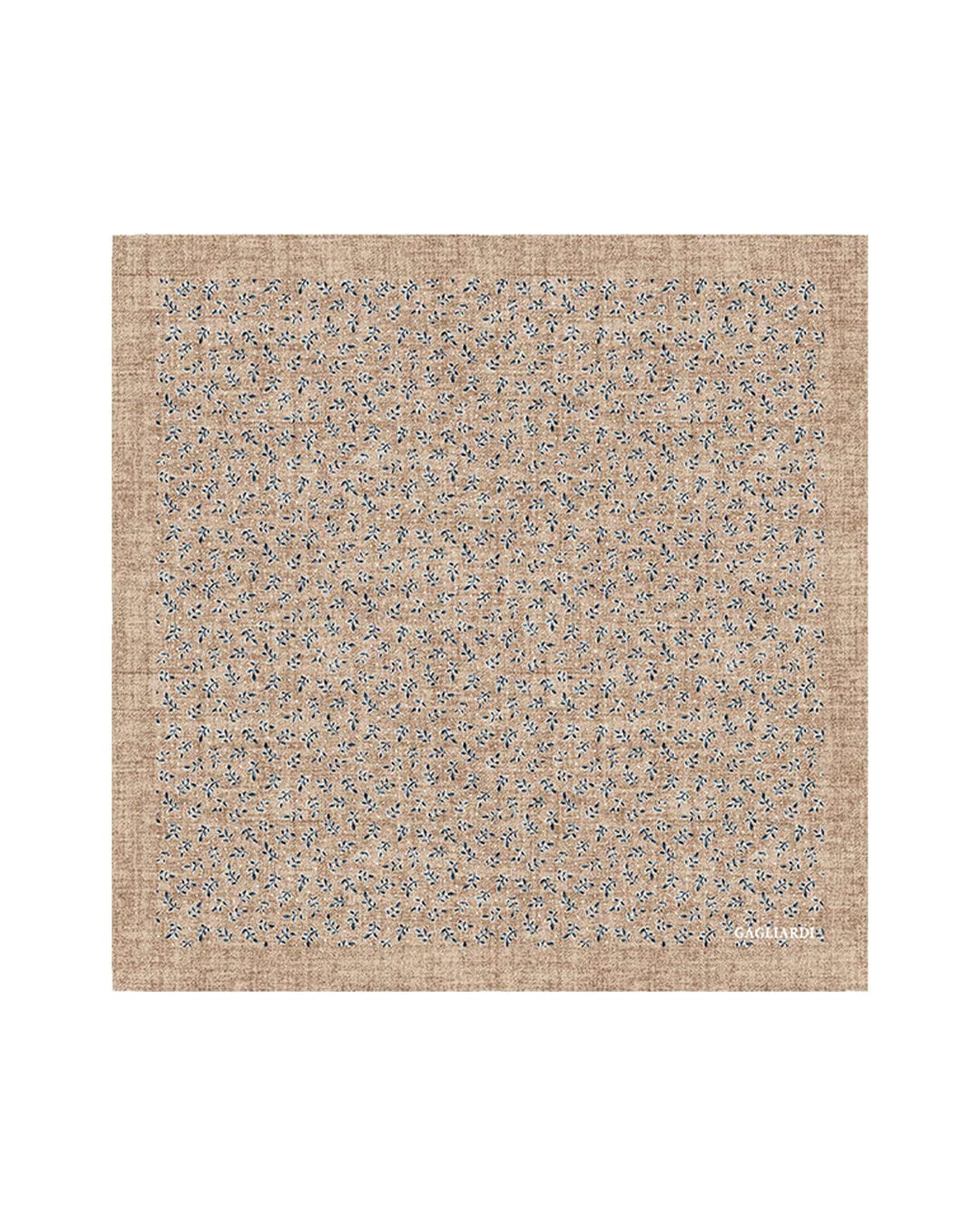 Gagliardi Pocket Squares One Size Gagliardi Beige Pocket Square Italian Silk Shappe Foliage