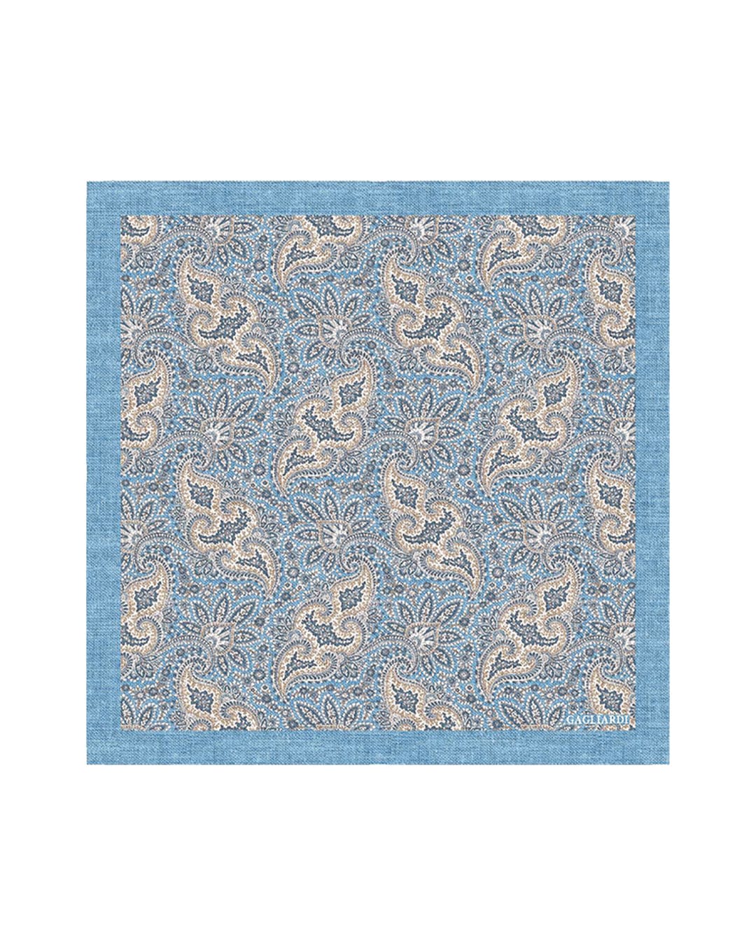 Gagliardi Pocket Squares One Size Gagliardi Blue Pocket Square Italian Silk Shappe Paisley
