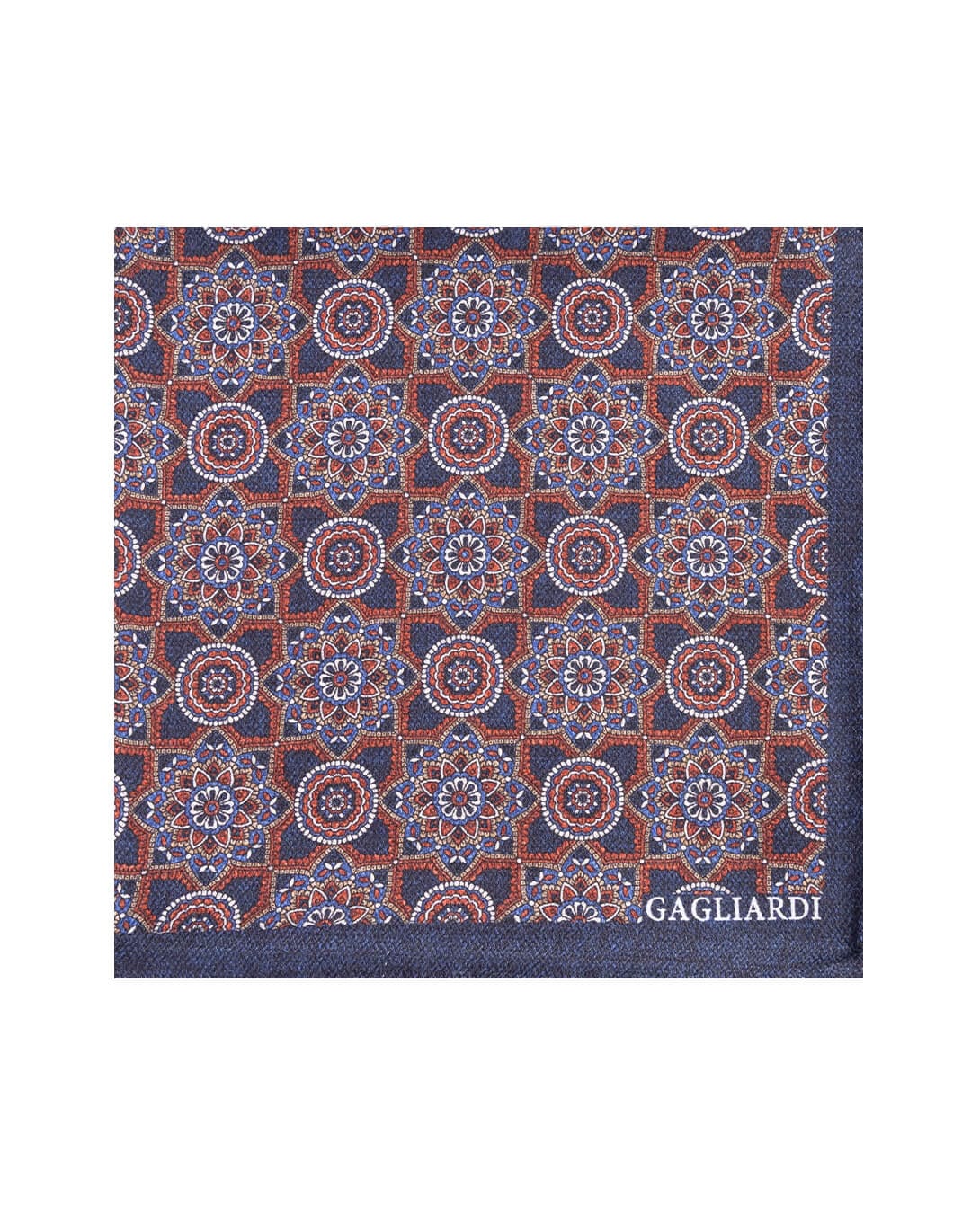 Gagliardi Pocket Squares ONE Gagliardi Blue Tile Print Italian Silk Pocket Square