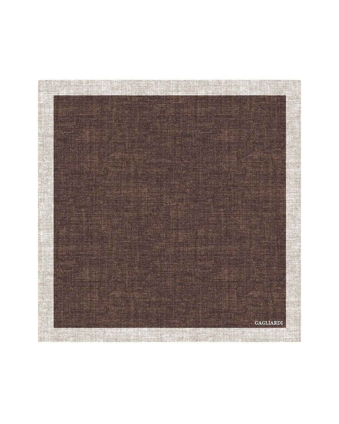 Gagliardi Pocket Squares ONE Gagliardi Brown Plain Italian Silk Pocket Square