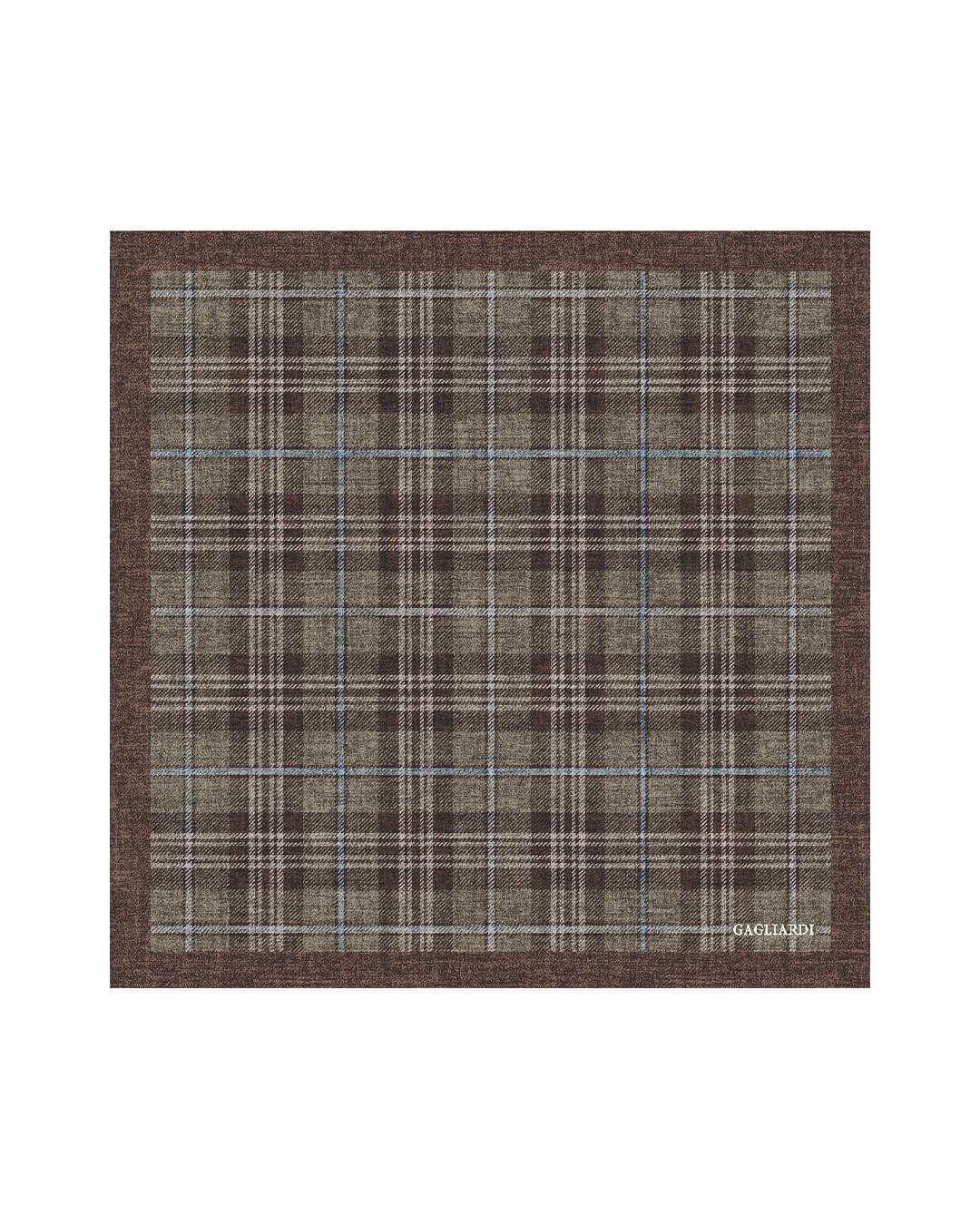 Gagliardi Pocket Squares ONE Gagliardi Olive Plaid Printed Italian Silk Pocket Square