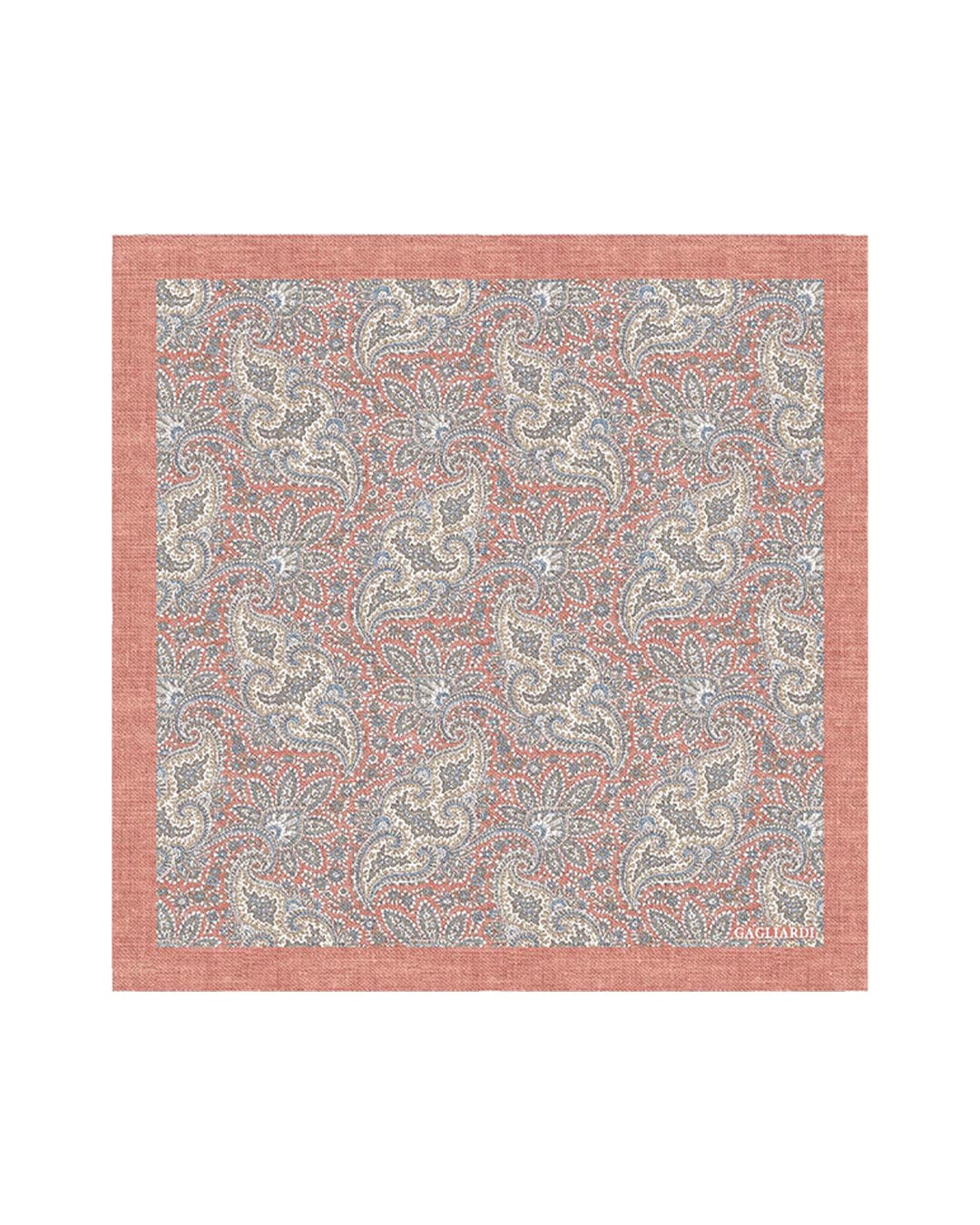 Gagliardi Pocket Squares One Size Gagliardi Orange Pocket Square Italian Silk Shappe Paisley