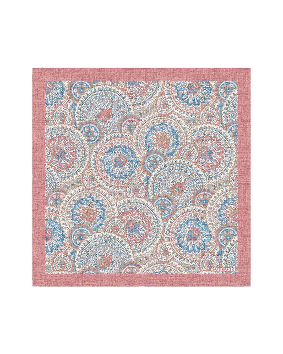 Gagliardi Pocket Squares One Size Gagliardi Pink Pocket Square Italian Silk Shappe Arabesque