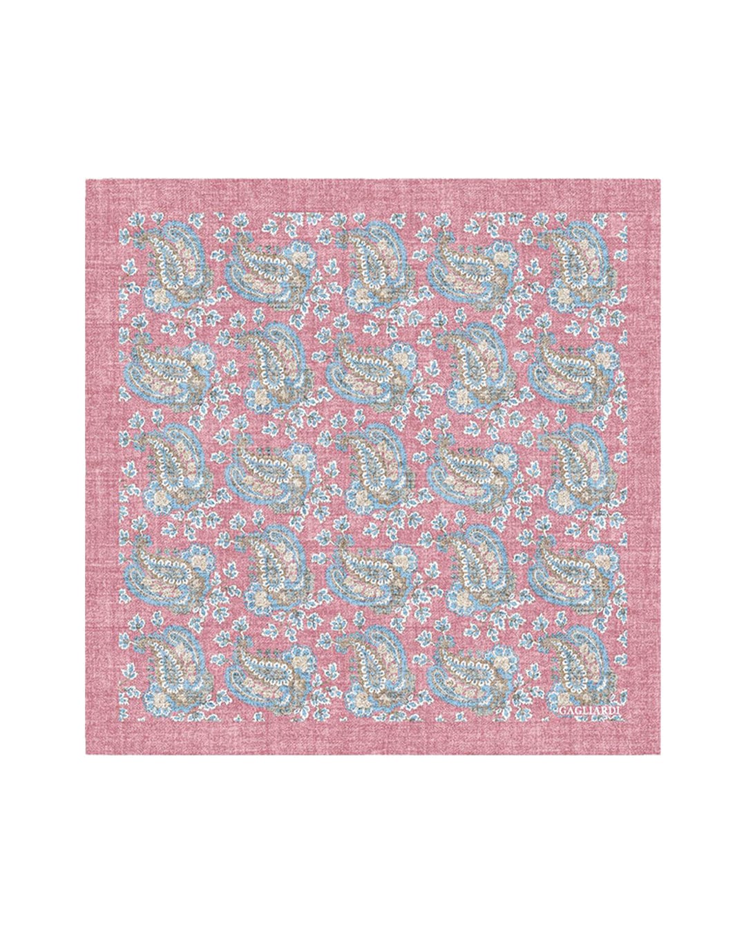 Gagliardi Pocket Squares One Size Gagliardi Pink Pocket Square Italian Silk Shappe Paisley Floral