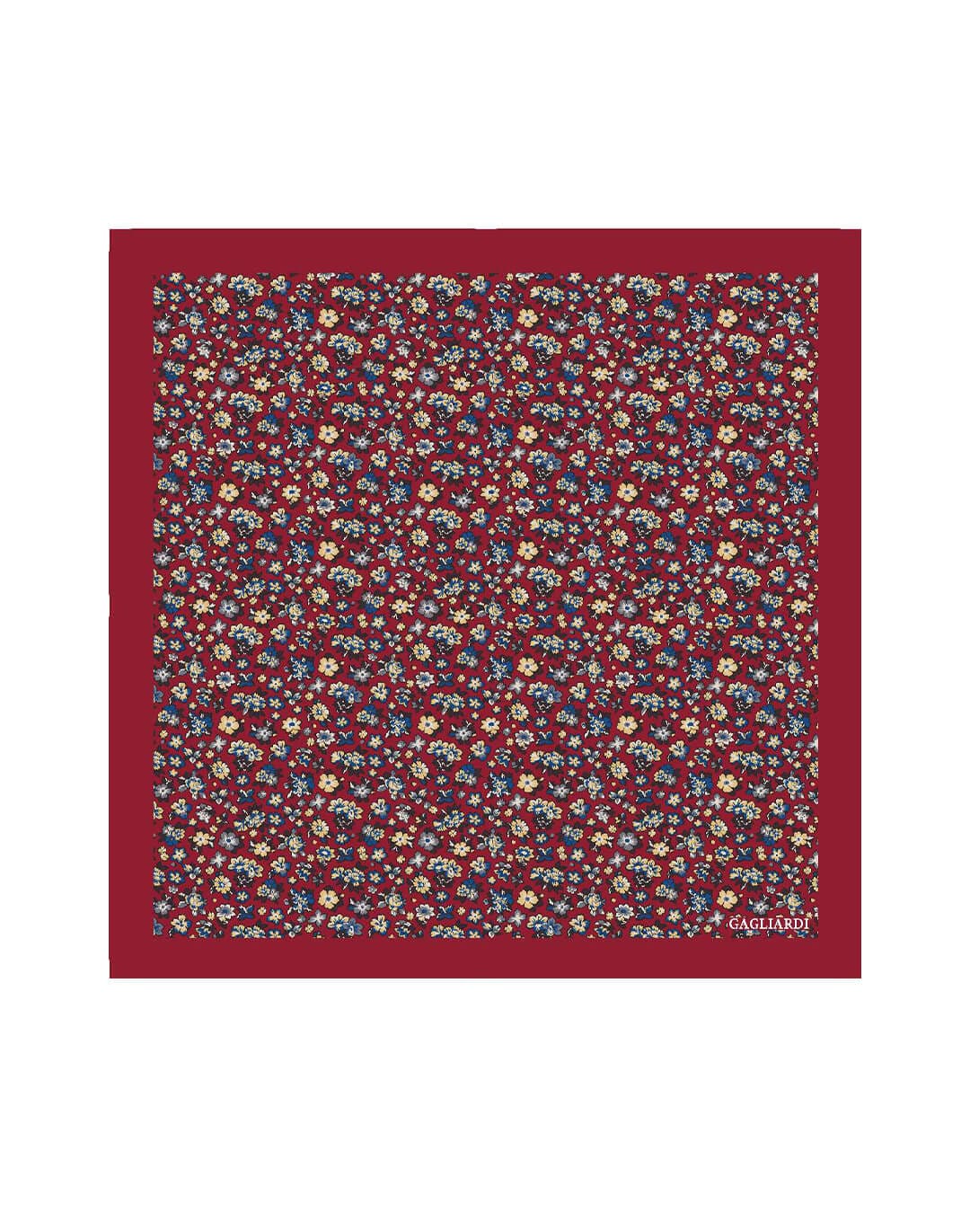 Gagliardi Pocket Squares ONE Gagliardi Red Floral Printed Italian Silk Pocket Square