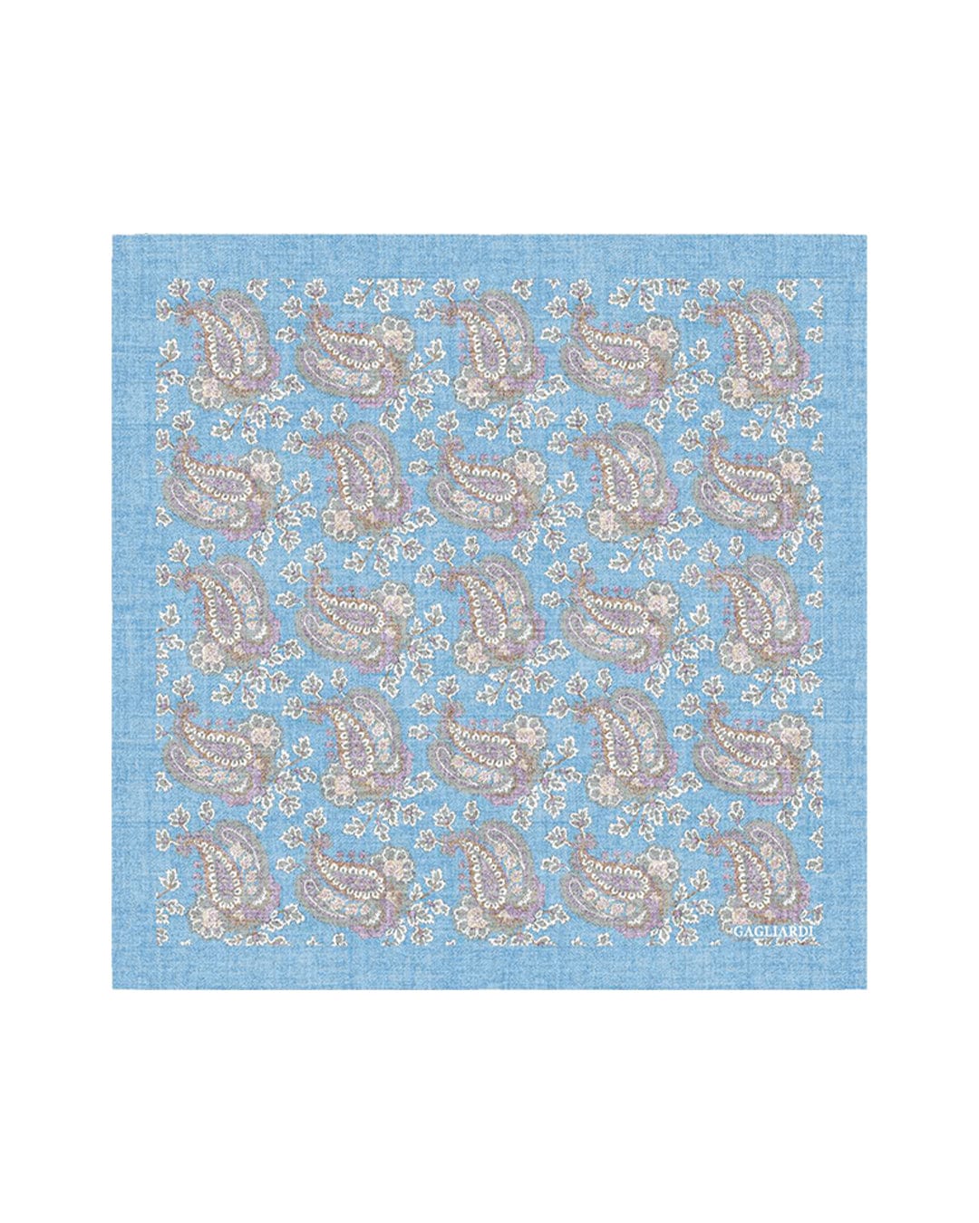 Gagliardi Pocket Squares One Size Gagliardi Sky Pocket Square Italian Silk Shappe Paisley Floral