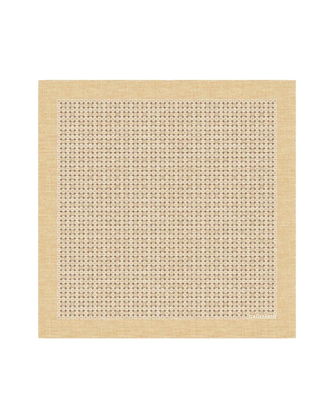 Gagliardi Pocket Squares One Size Gagliardi Yellow Pocket Square Italian Silk Shappe Circles