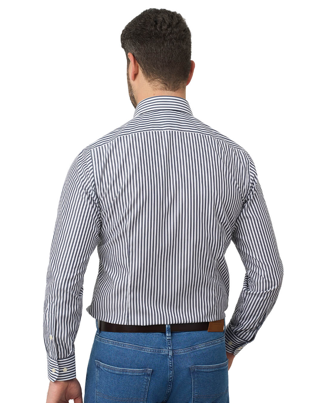 Gagliardi Shirts Gagliardi Black Shirt Non Iron Butcher Stripe