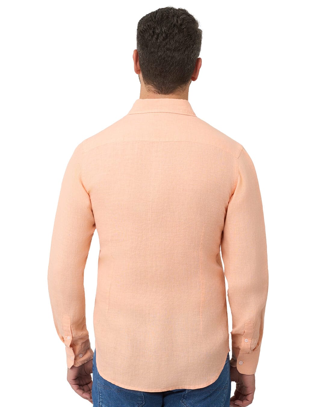 Gagliardi Shirts Gagliardi Peach Shirt Linen Button Down