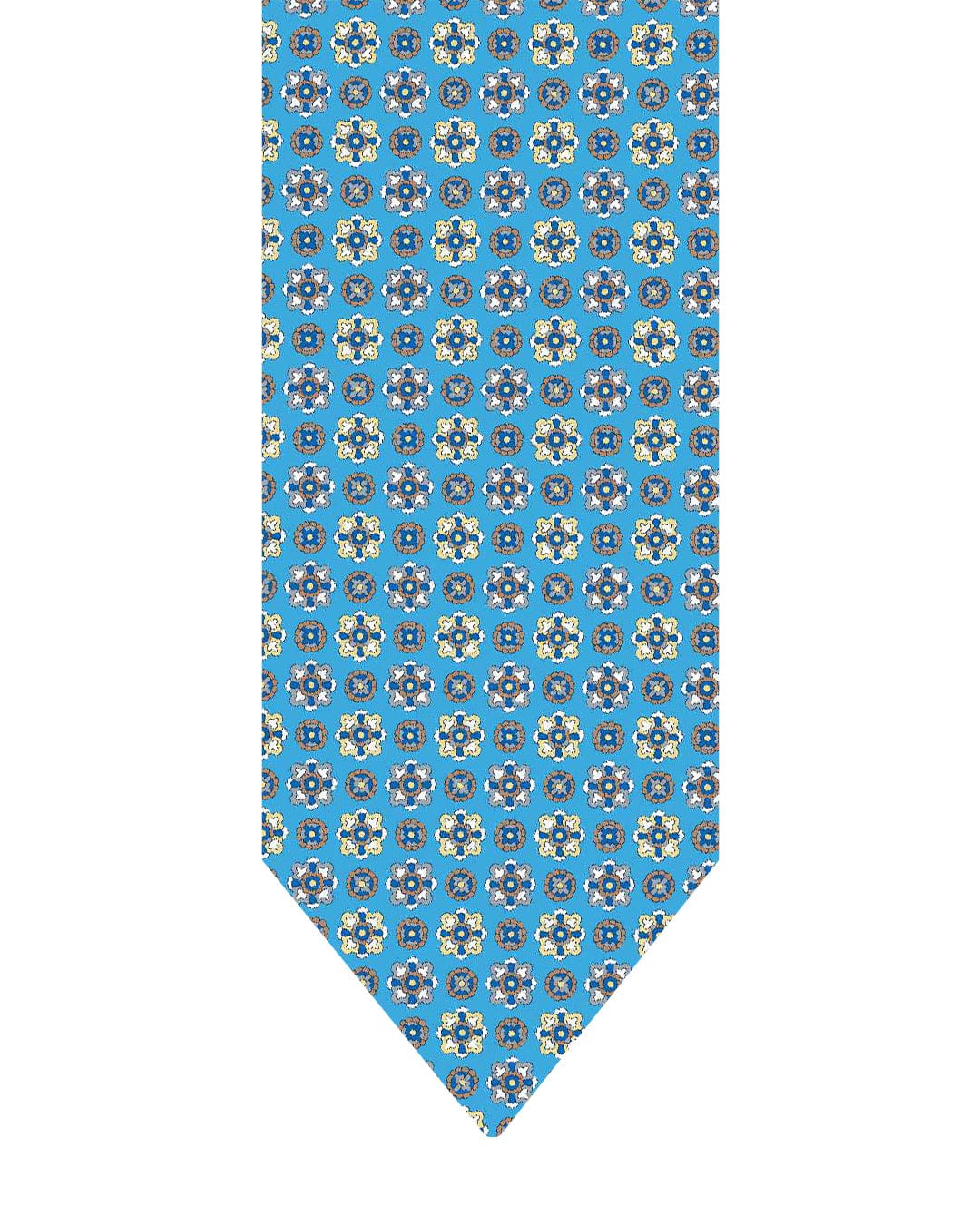Gagliardi Ties One Size Gagliardi Blue Tie Italian Silk Printed Medallions