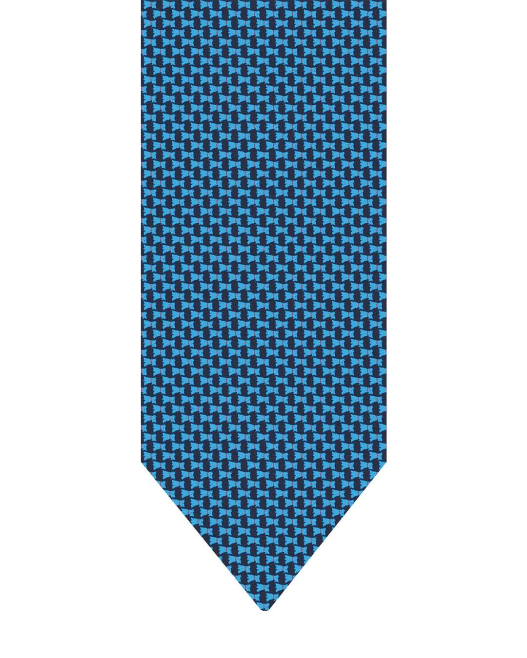 Gagliardi Ties One Size Gagliardi Blue Tie Italian Silk Printed Scottie Dog