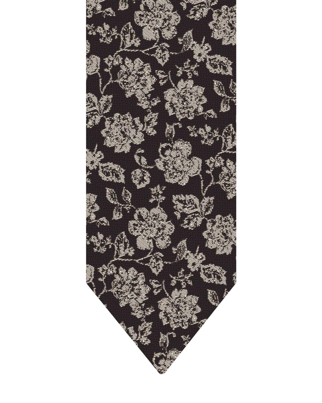 Gagliardi Ties One Size Gagliardi Brown Tie Italian Silk Shantung Floral