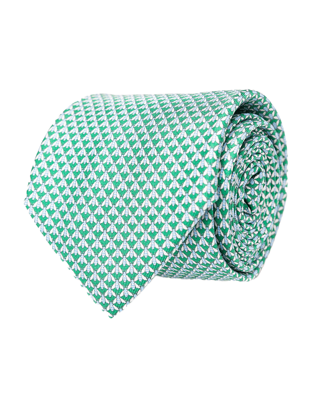 Gagliardi Ties One Size Gagliardi Green Bee Motif Italian Silk Printed Tie
