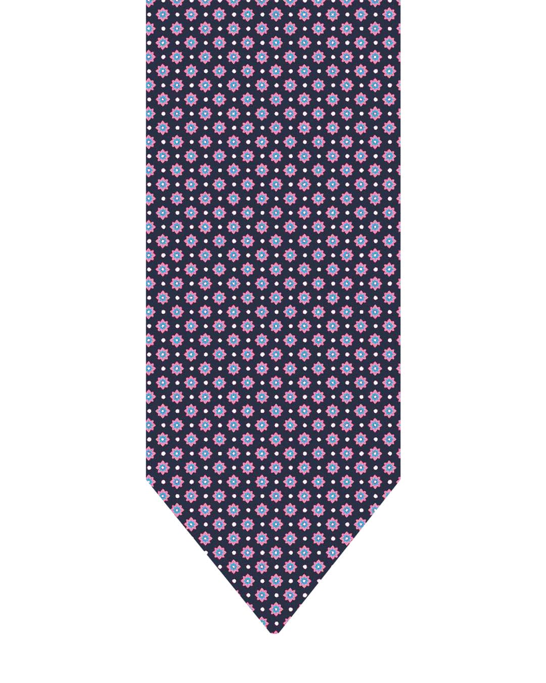 Gagliardi Ties One Size Gagliardi Navy Tie Italian Silk Printed Flower