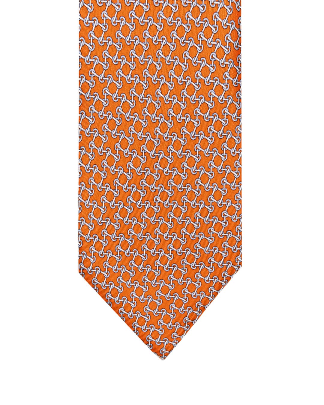 Gagliardi Ties One Size Gagliardi Orange Chain Link Italian Silk Printed Tie